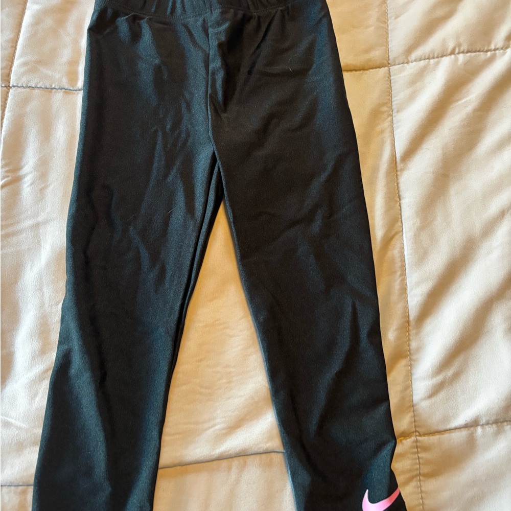 Nike Kids Black and Pink Leggings